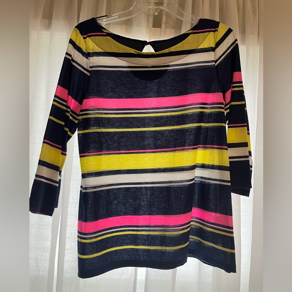 Lilly Pulitzer Vibrant Striped Long Sleeve Top